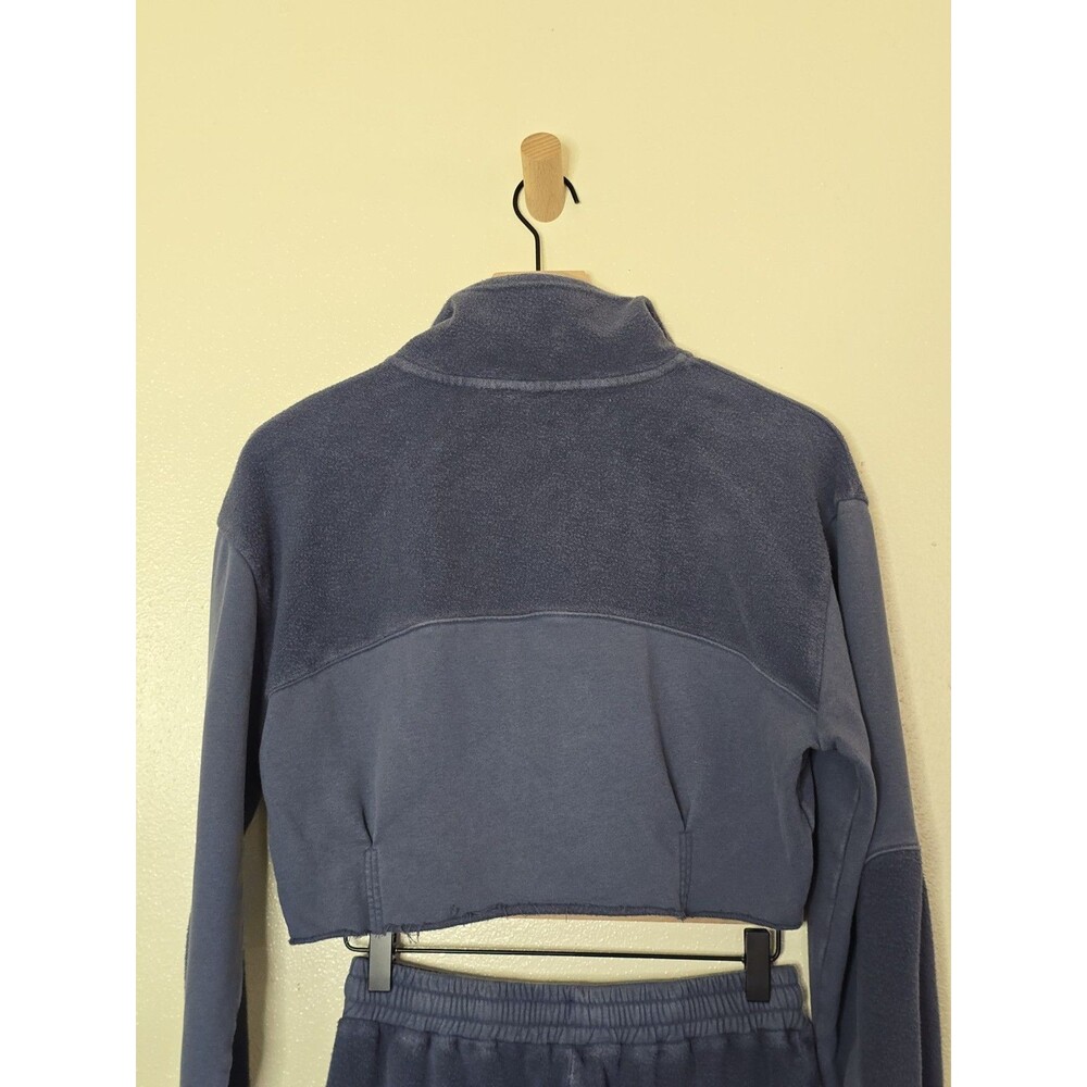 Bohme Women's XS Blue Cropped Quarter Zip Sweatshirt Jogger Pants 2 Piece Set - Picture 10 of 13